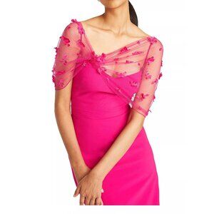 Theia  Gia Beaded Shawl-Embellished Dress.